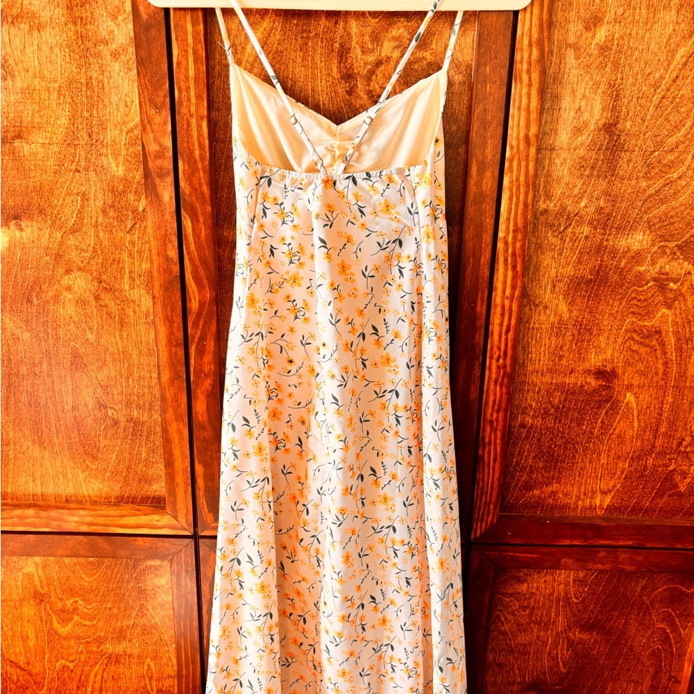 Lascana Floral Midi Dress in Cream and Yellow - Picture 7 of 8